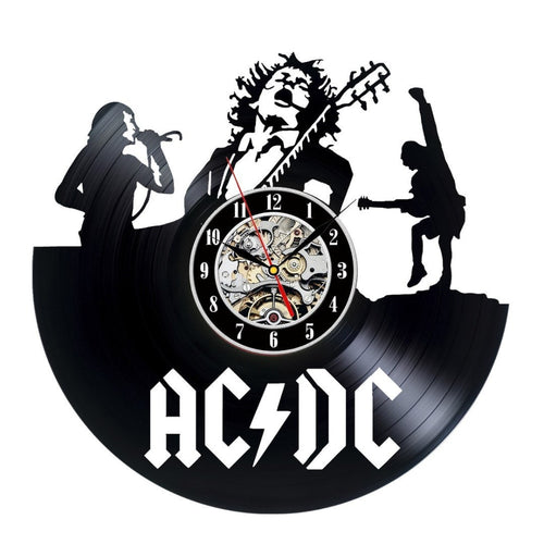 ACDC Theme Wall Clock Vinyl Record Living Room Decor