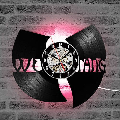 WU TANG Vinyl Record Wall Clock Modern Design with LED